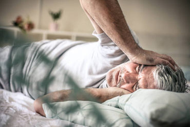 man on pillow